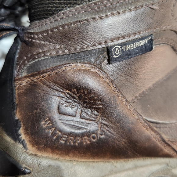 Men's Brown Leather Waterproof Lace-up Field Hiking Boot (7W) - Picture 9 of 14